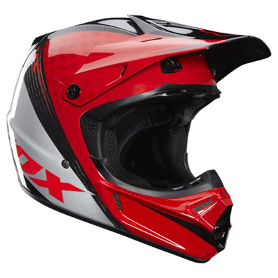 Fox Crosshjälm V3 CR Race Röd/Carbon