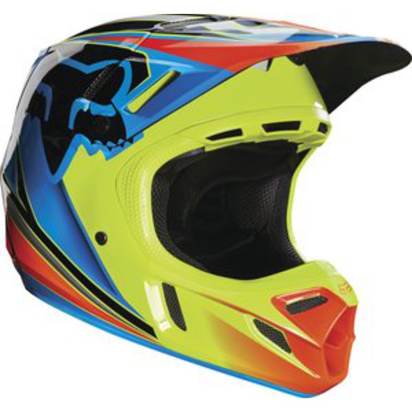 Fox Crosshjälm V4 Race Blå/Gul  bild 2