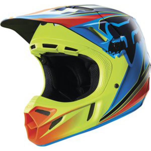 Fox Crosshjälm V4 Race Blå/Gul 
