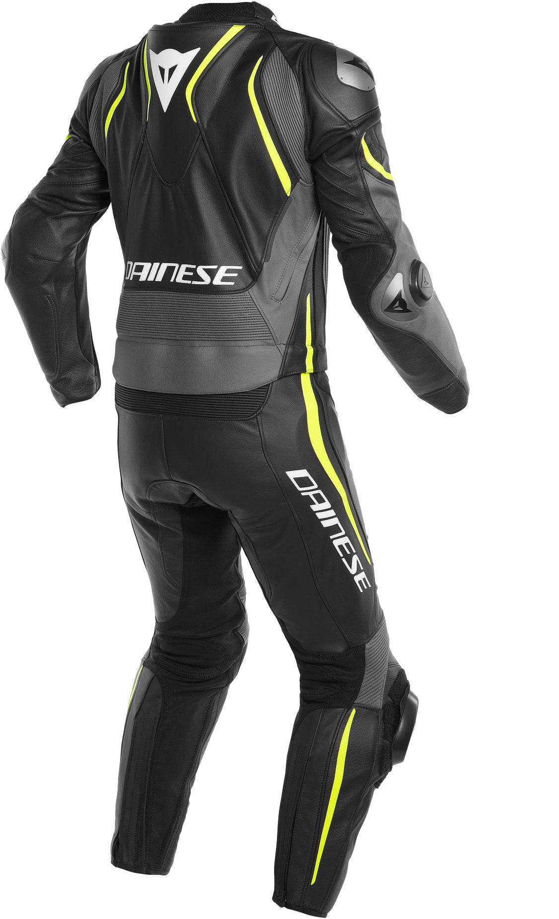 Dainese Skinnställ 2-delat Laguna Seca 4 Svart/Charcoal-Grå/Fluogul  bild 2