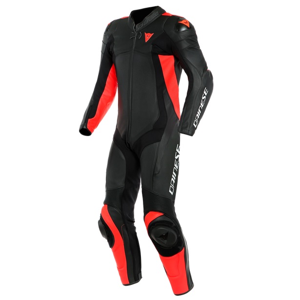 Dainese Skinnställ Assen 2 Ventilerad Svart/Fluoröd Raceställ