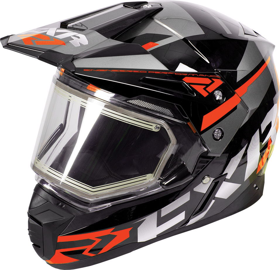 FXR Skoterhjälm FX-1 Team Black/Orange/Char (Elvisir)