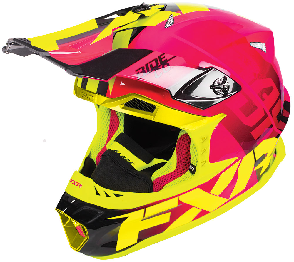 FXR Skoterhjälm Blade Race Div. Rosa/Fluogul