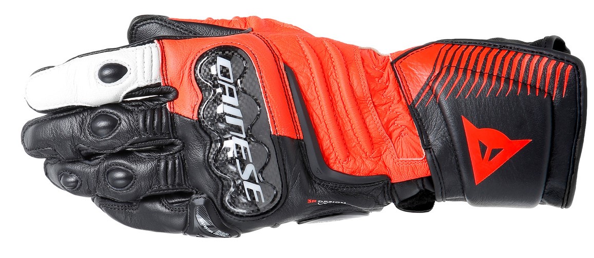 Dainese Skinnhandske Carbon 4 Svart/Vit/Fluoröd (Lång) bild 2