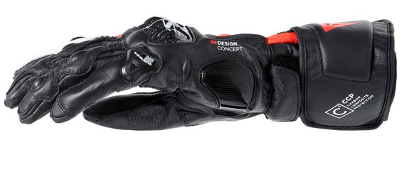 Dainese Skinnhandske Carbon 4 Svart/Vit/Fluoröd (Lång) bild 4