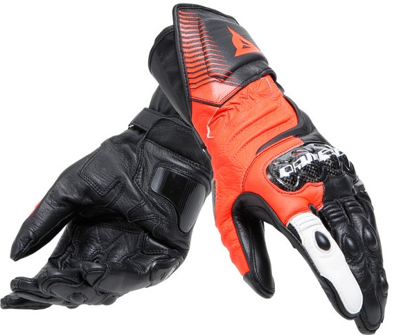 Dainese Skinnhandske Carbon 4 Svart/Vit/Fluoröd (Lång)