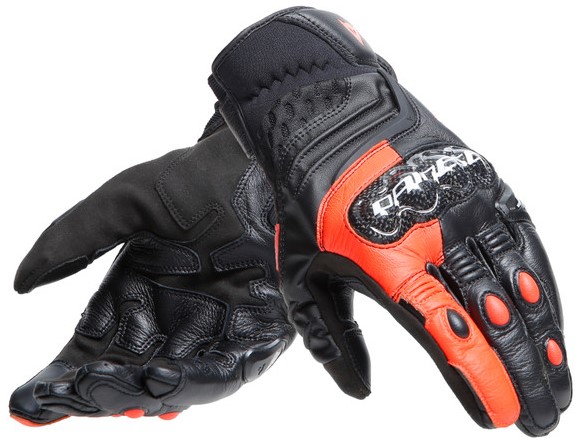 Dainese Skinnhandske Carbon 4 Svart/Fluoröd (Kort)