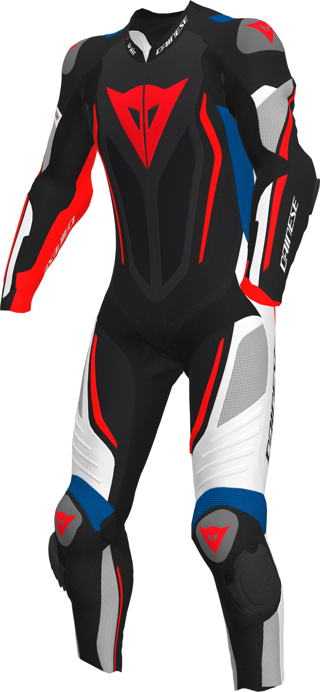 Dainese Skinnställ D-Air® Racing Misano 2 Mattsvart/Vit/Blå Helställ