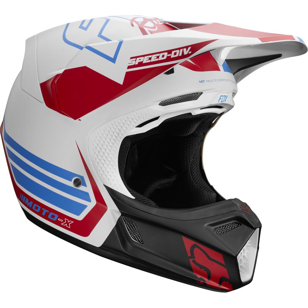 Fox Crosshjälm V3 RWT LE Vit/Röd