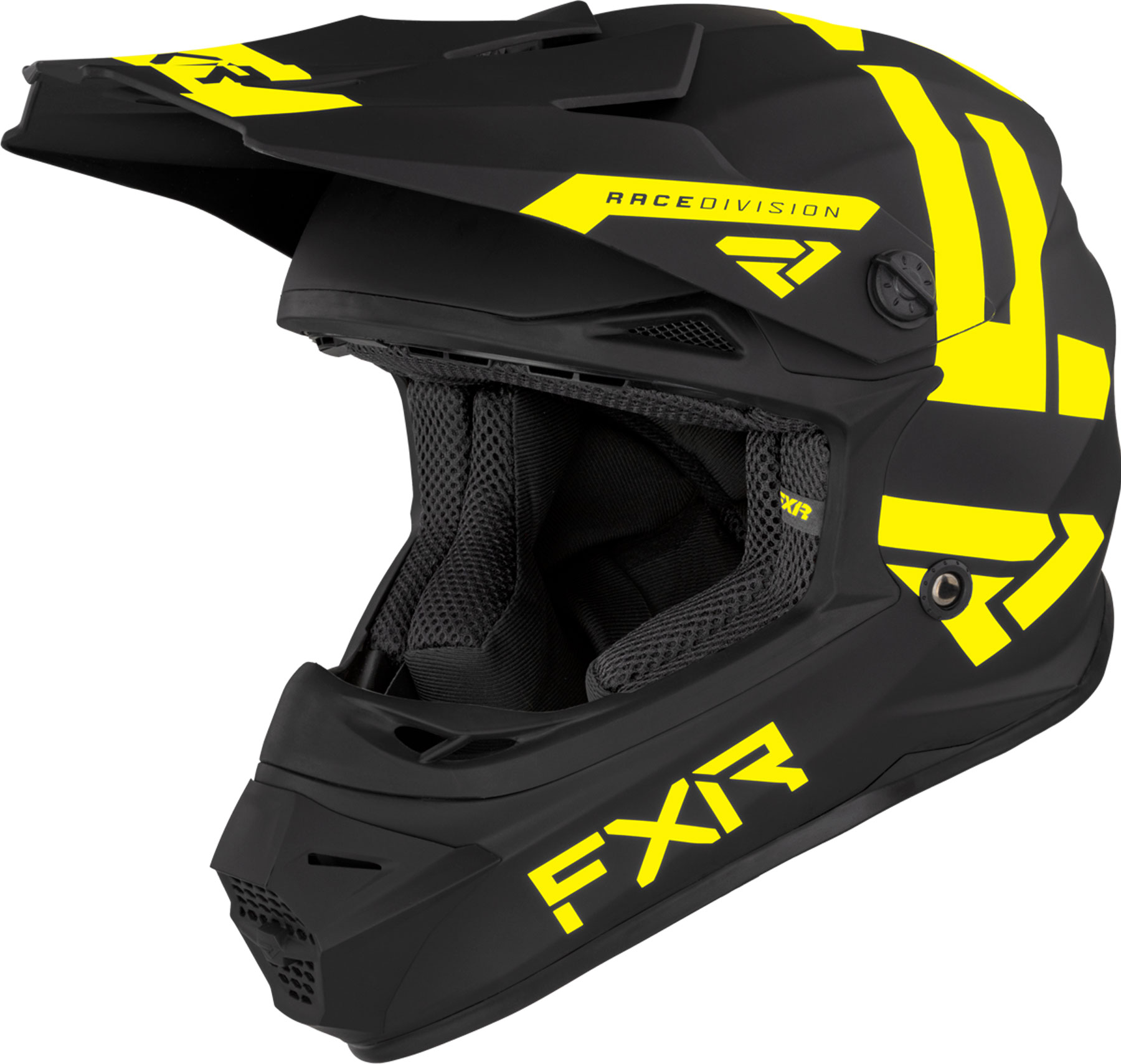 FXR Crosshjälm Legion Mattsvart/Fluogul (Junior)