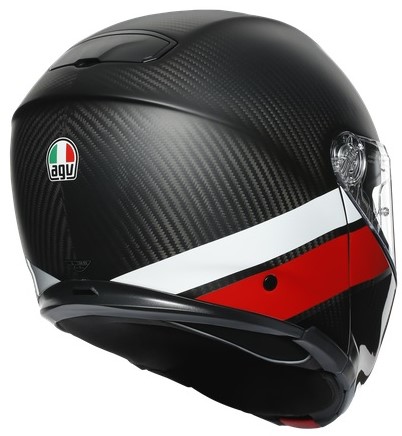 AGV Hjälm Öppningsbar Sportmodular Layer Carbon/Röd/Vit bild 4