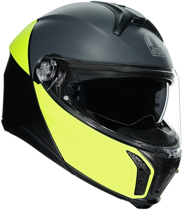 AGV Hjälm Öppningsbar Tourmodular Mattsvart/Fluogul/Grå