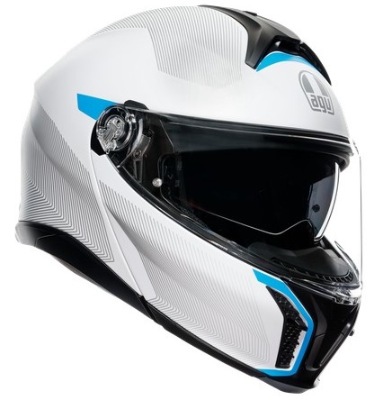 AGV Hjälm Öppningsbar Tourmodular Vit/Ljusgrå/Blå