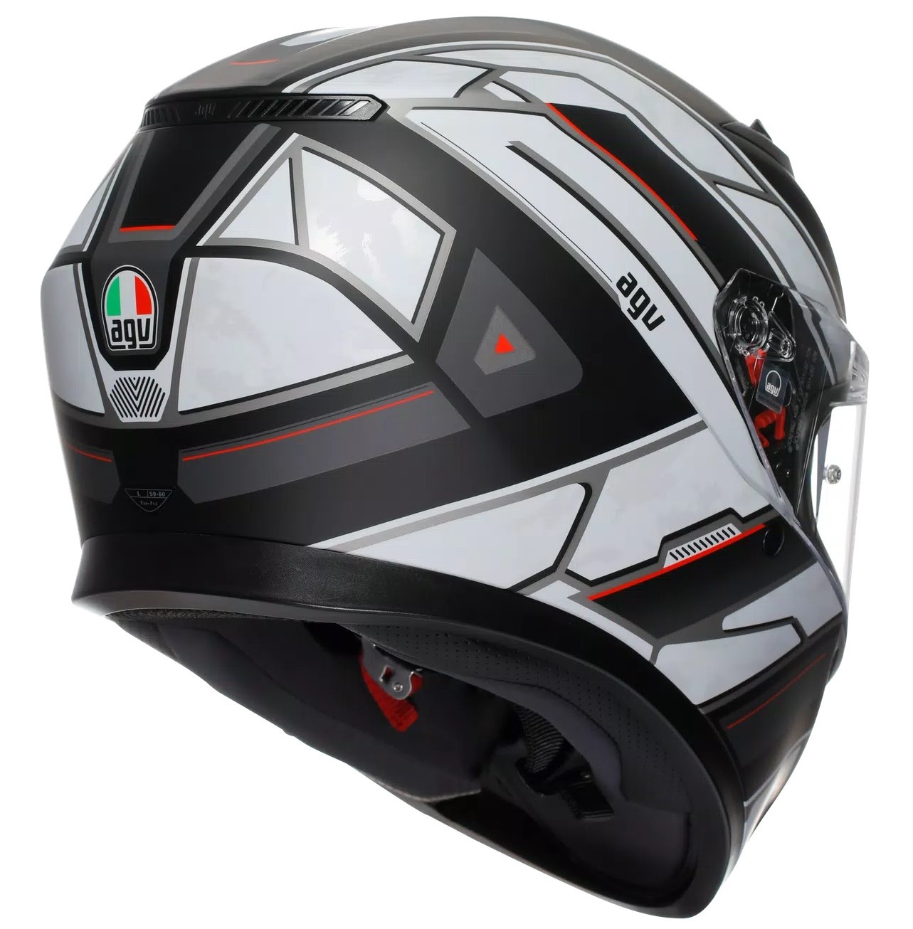 AGV Hjälm K3 RIVA Mattsvart/Vit bild 3