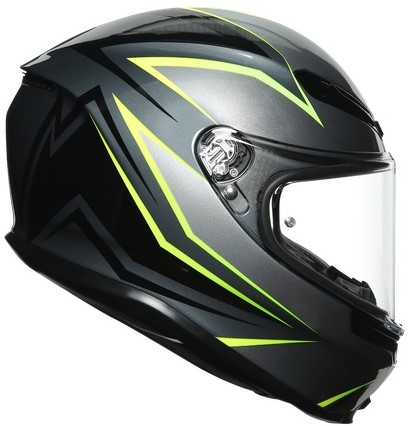 AGV Hjälm K6 Flash Grå/Svart/Lime bild 6