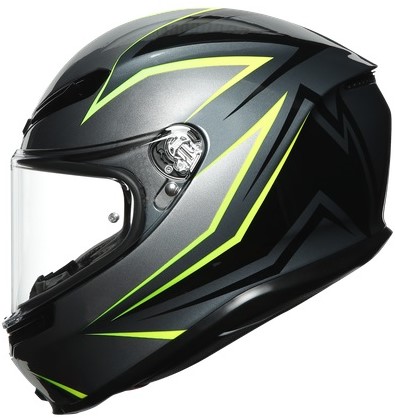 AGV Hjälm K6 Flash Grå/Svart/Lime bild 4