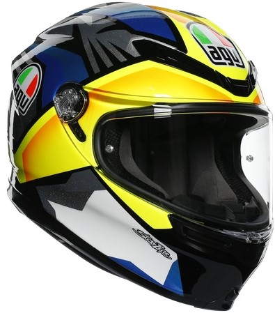 AGV Hjälm K6 Joan Svart/Gul/Blå