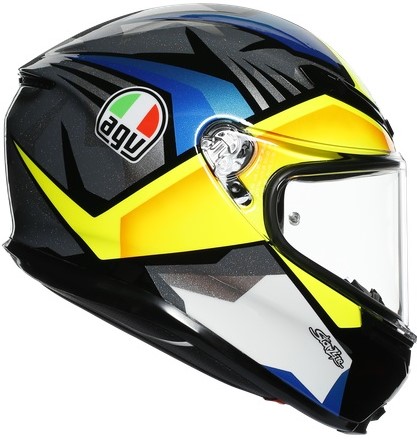 AGV Hjälm K6 Joan Svart/Gul/Blå bild 2