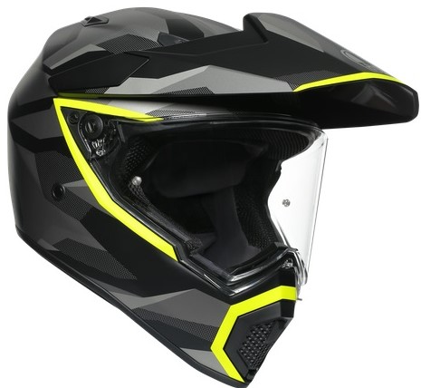 AGV Hybridhjälm AX9 Siberia Mattsvart/Fluogul