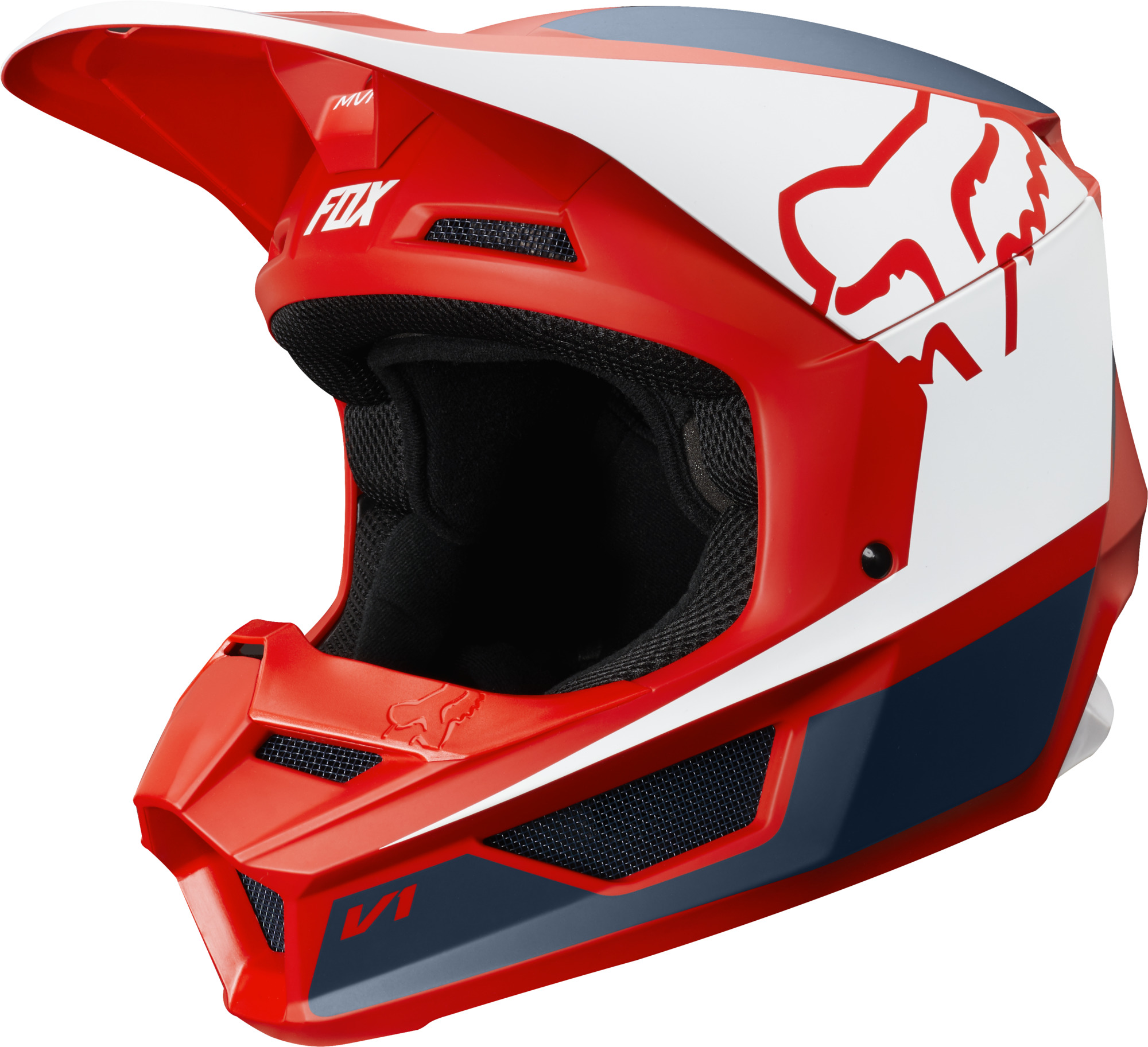 Fox Crosshjälm V1 Przm Marinblå/Röd