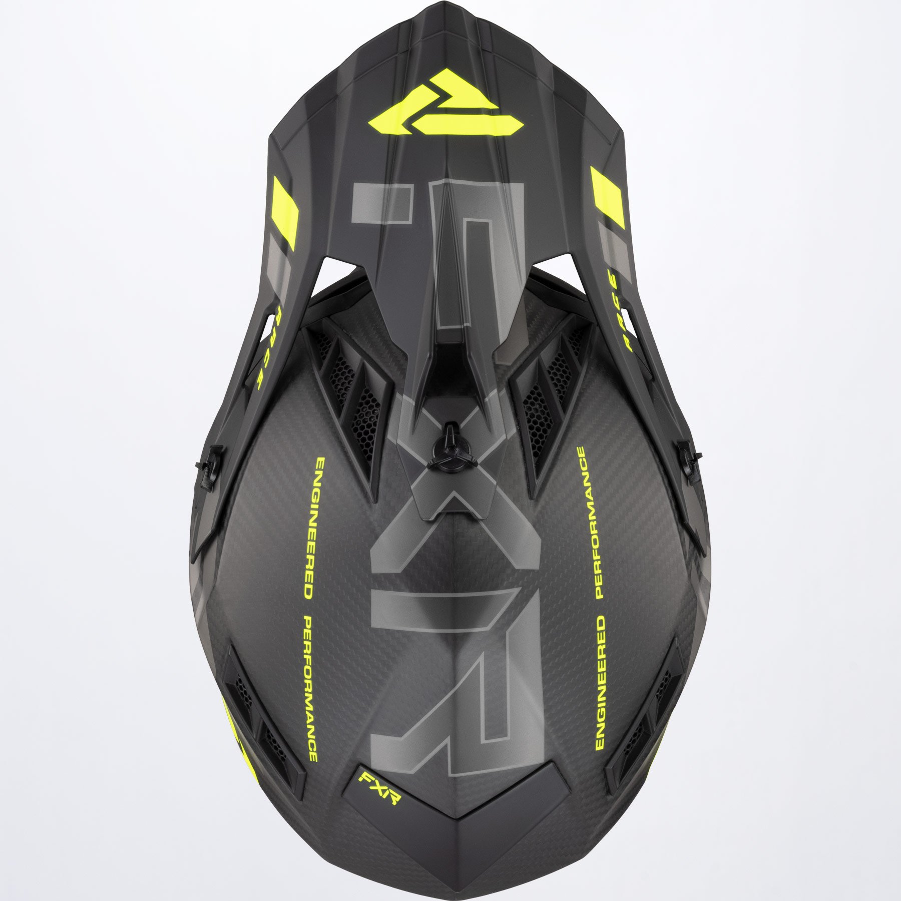 FXR Crosshjälm Helium Carbon Mattsvart/Fluogul bild 5