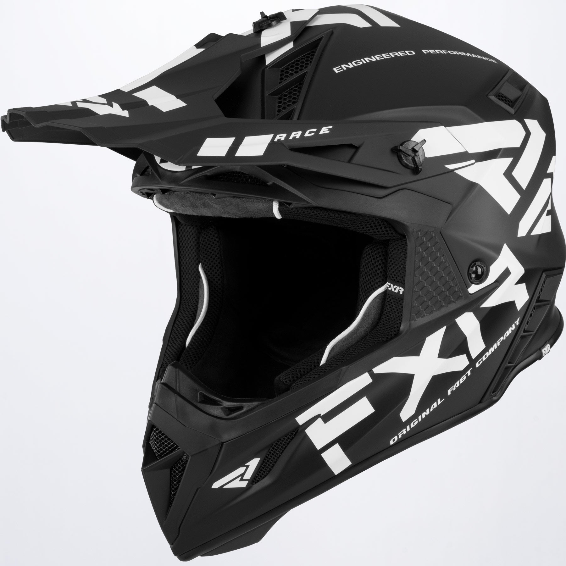 FXR Crosshjälm Helium Race Div Mattsvart/Vit bild 3