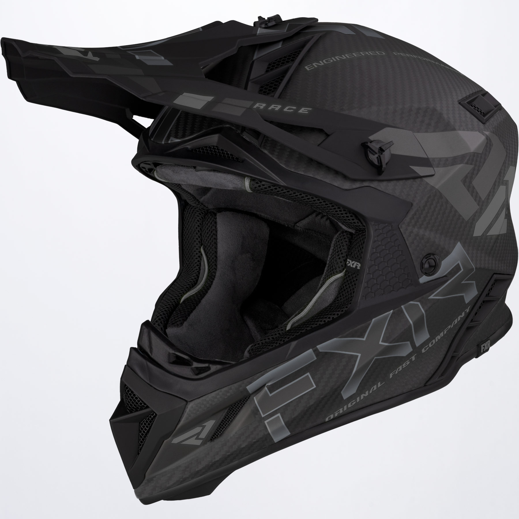 FXR Crosshjälm Helium Carbon Alloy Mattsvart/Grå