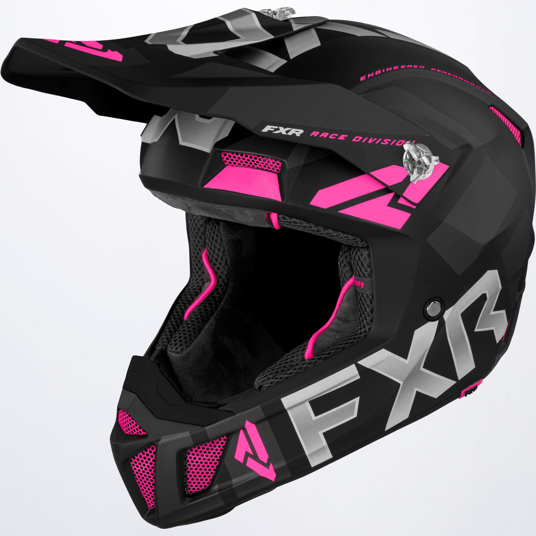 FXR Crosshjälm Clutch Evo Mattsvart/Rosa