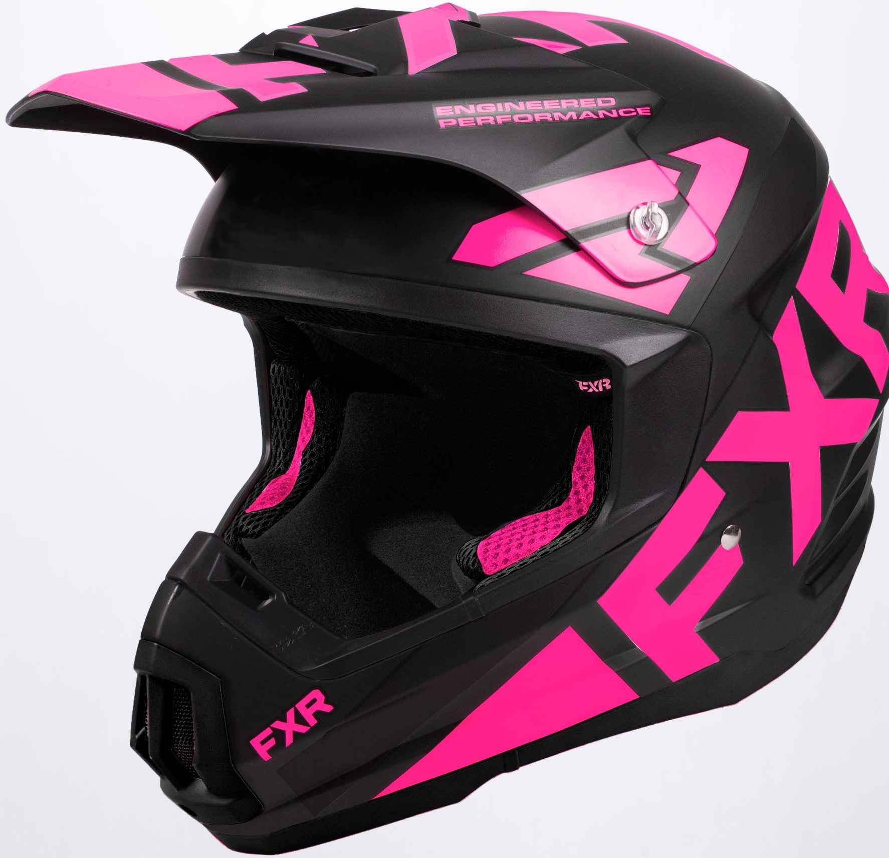 FXR Skoterhjälm Torque Team Mattsvart/Rosa