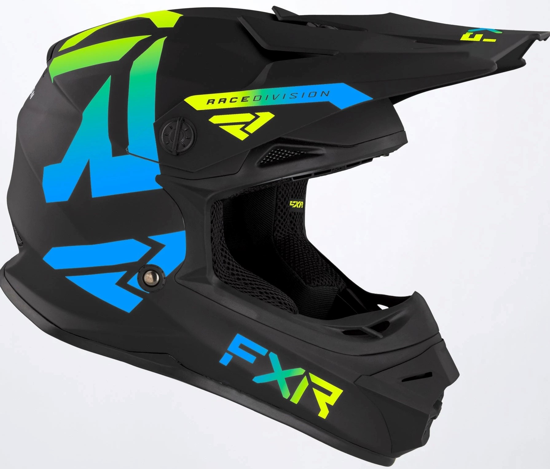 FXR Crosshjälm Legion Mattsvart/Blå/Fluo (Junior) bild 2