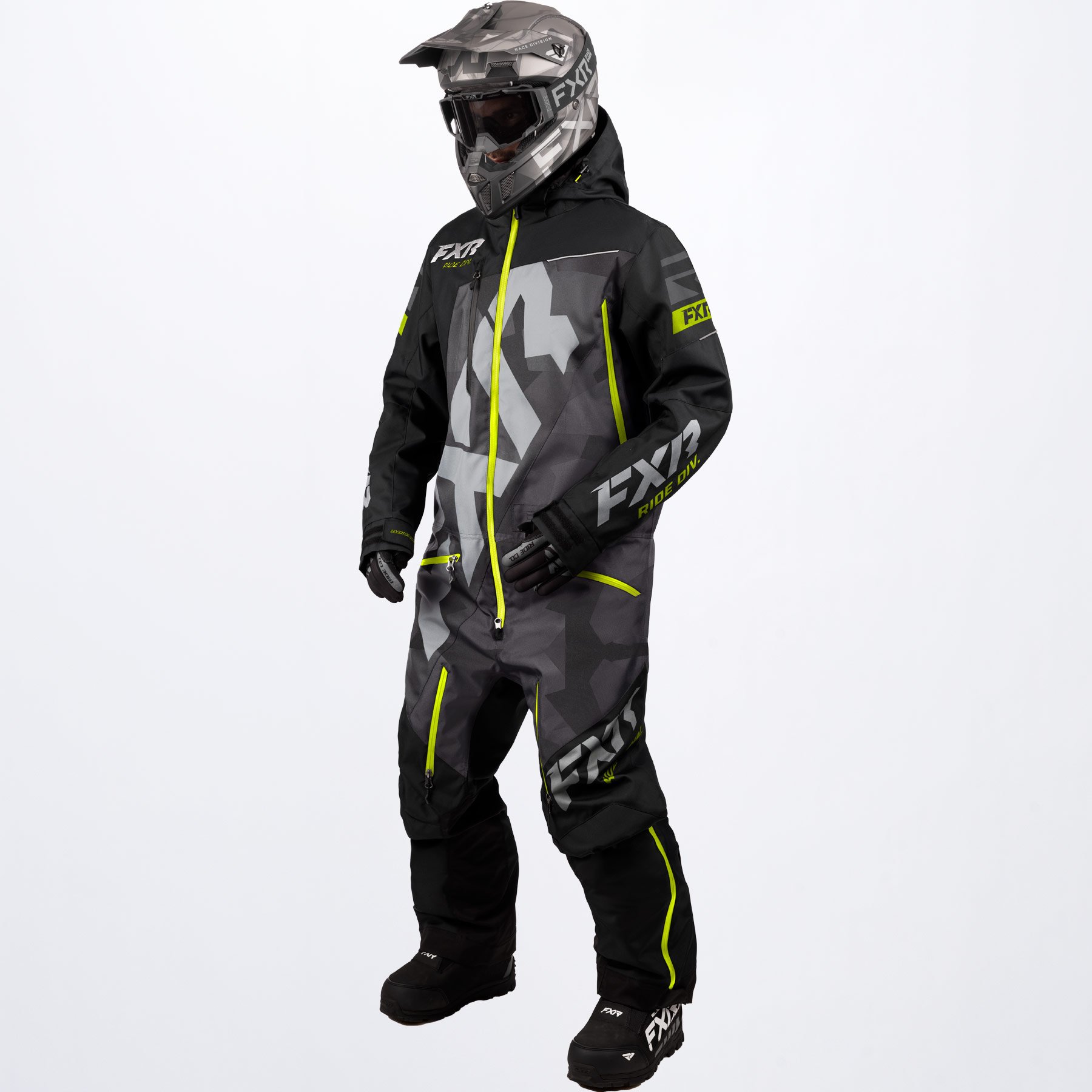 FXR Skoteroverall CX Lite Ofodrad Charcoal Camo/Svart/Fluogul/Grå