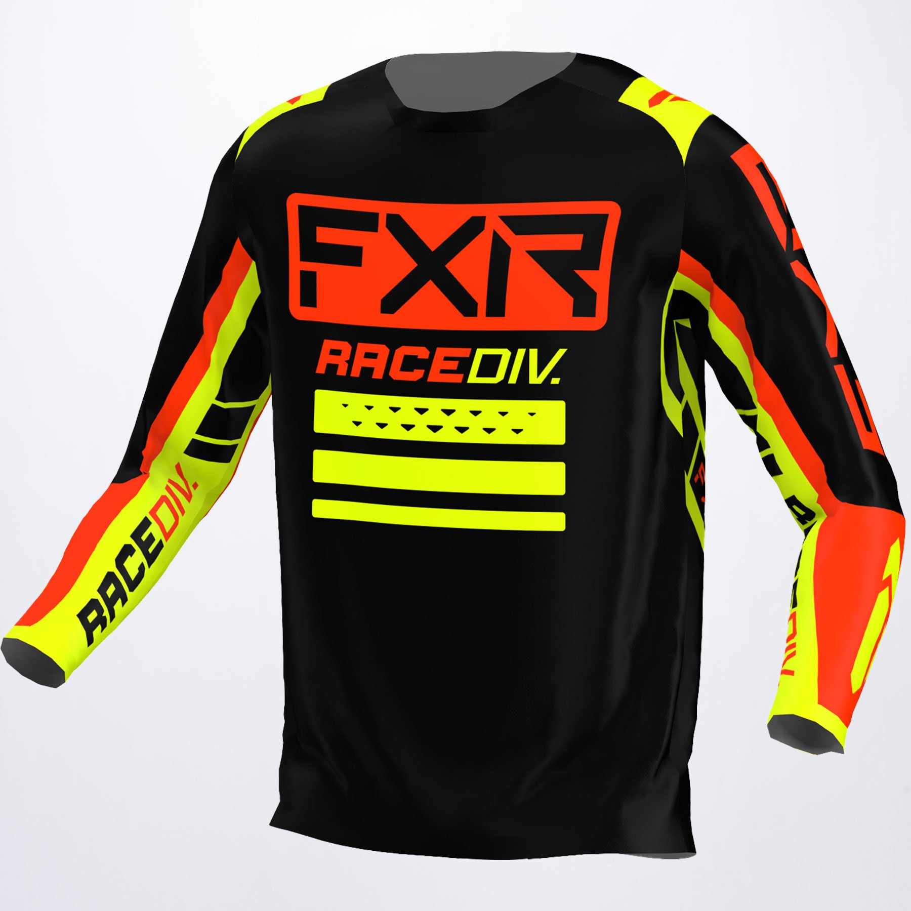 FXR Crosströja Clutch Pro Svart/Röd/Fluogul (Junior)