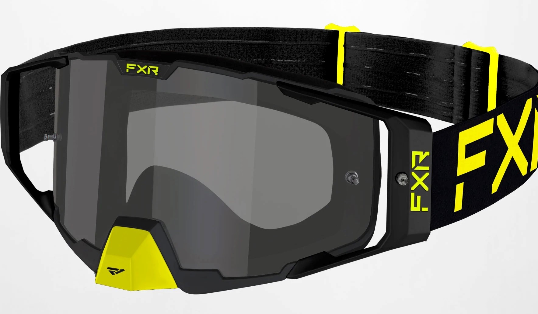 FXR Crossglasögon Combat Svart/Fluogul - Rökfärgad siktskiva