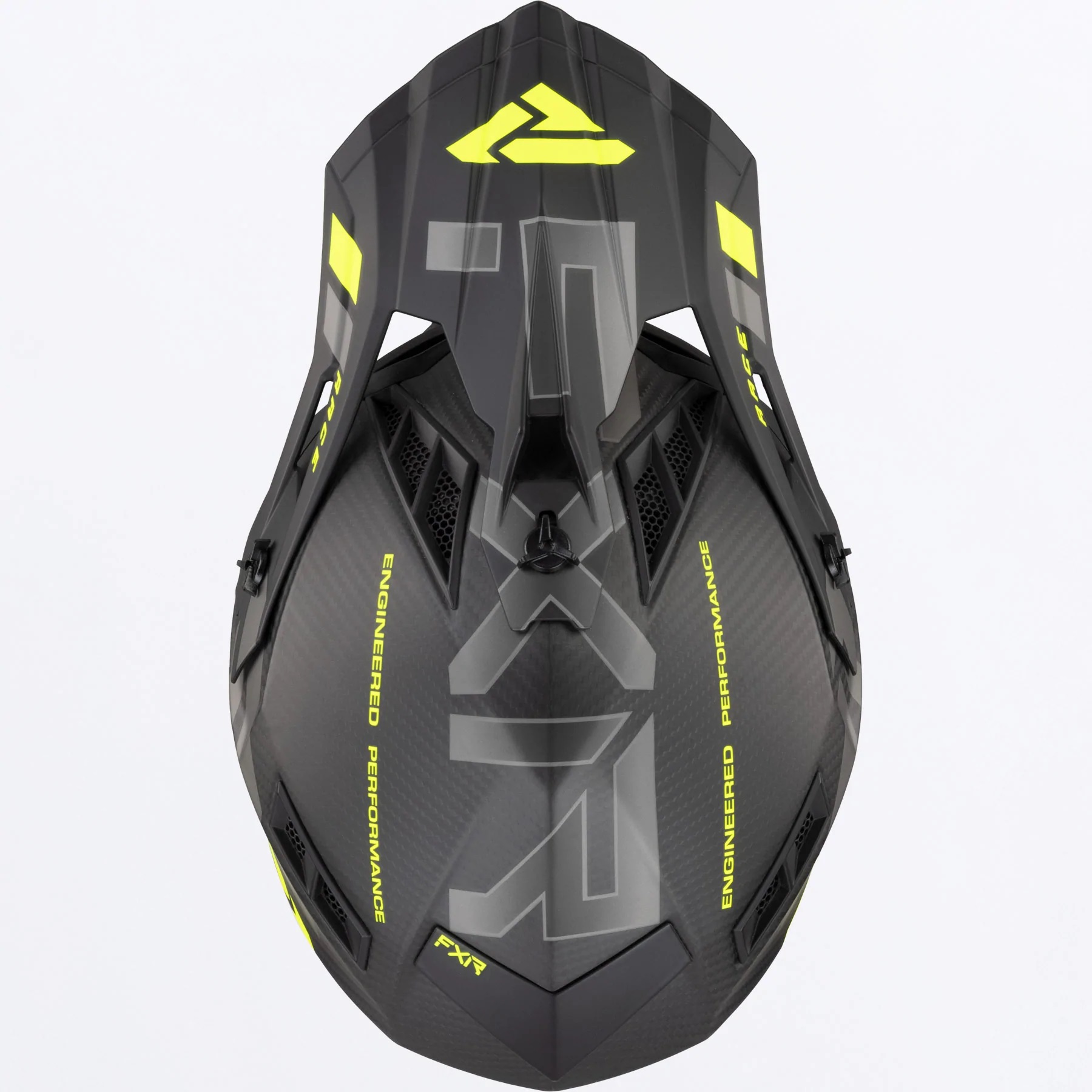 FXR Crosshjälm Helium Carbon Mattsvart/Fluogul bild 4