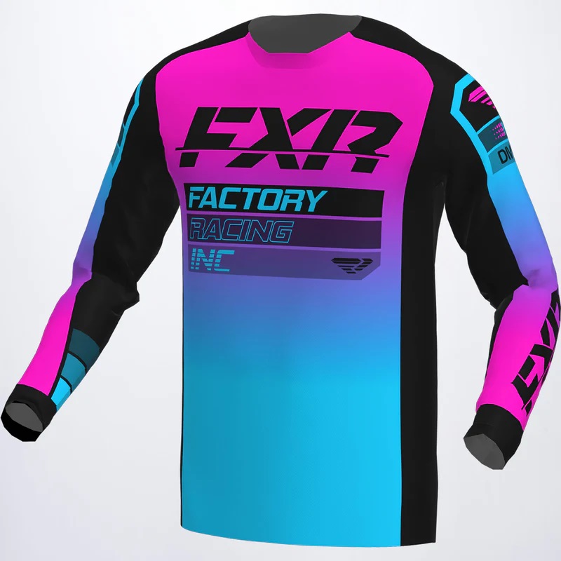 FXR Crosströja Clutch Pro Svart/Blå/Rosa (Junior)