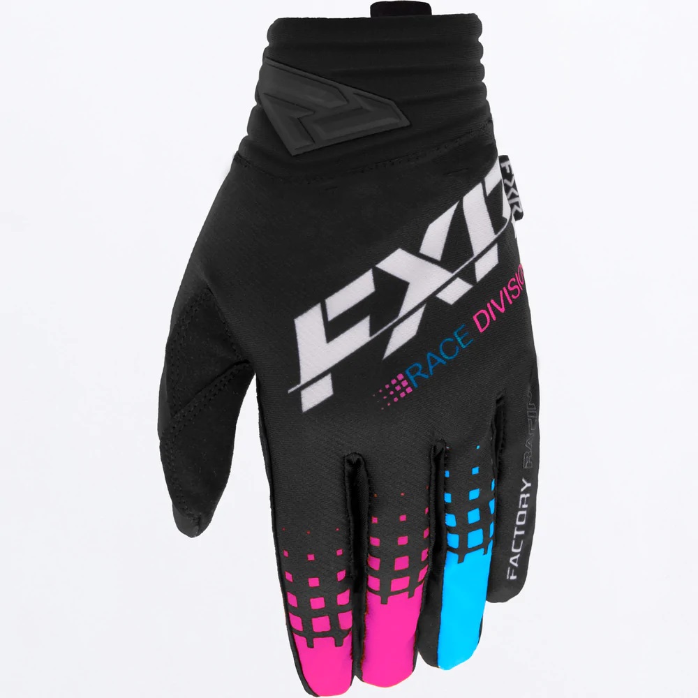 FXR Crosshandskar Prime Svart/Blå/Rosa