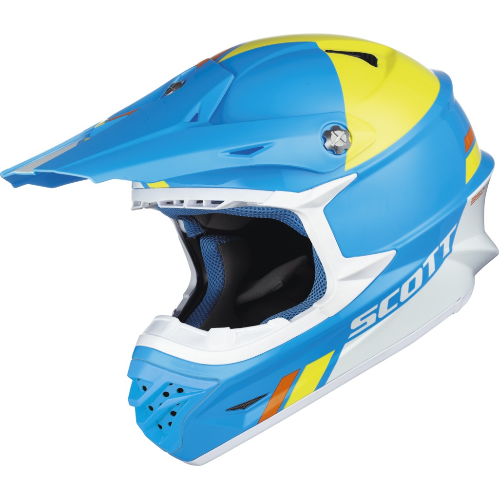 Scott Crosshjälm 350 Pro Trophy Ljusblå/Gul