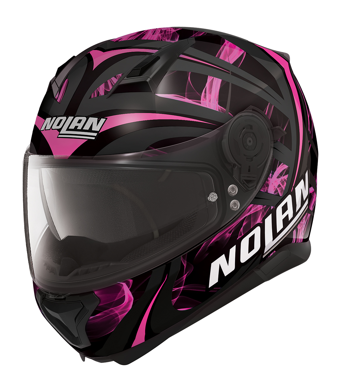 Nolan Hjälm N87 Ledlight N-Com Svart/Rosa