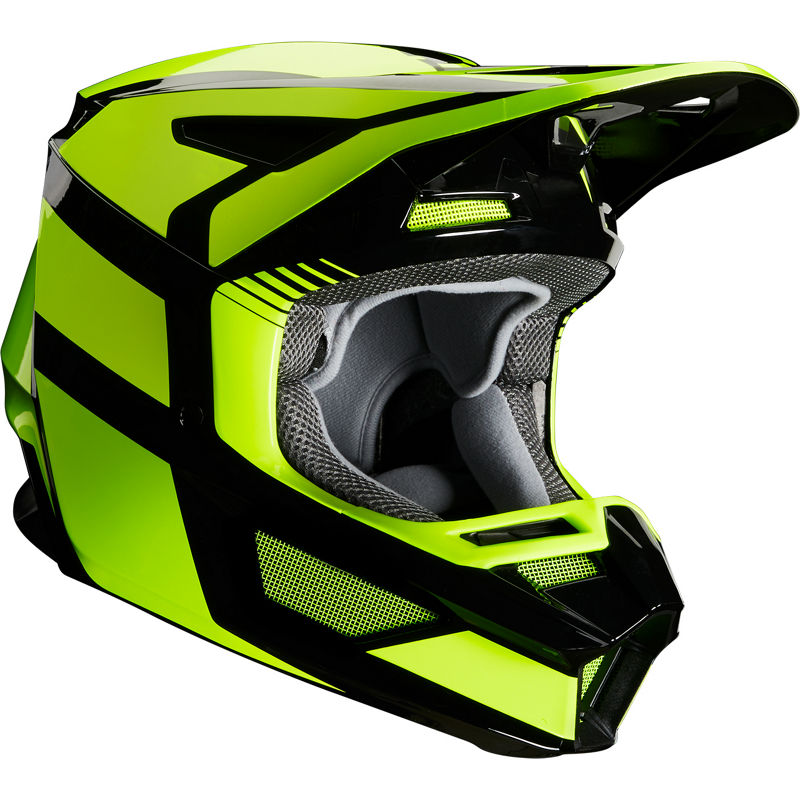 Fox Crosshjälm V2 Hayl Svart/Fluogul (Junior)