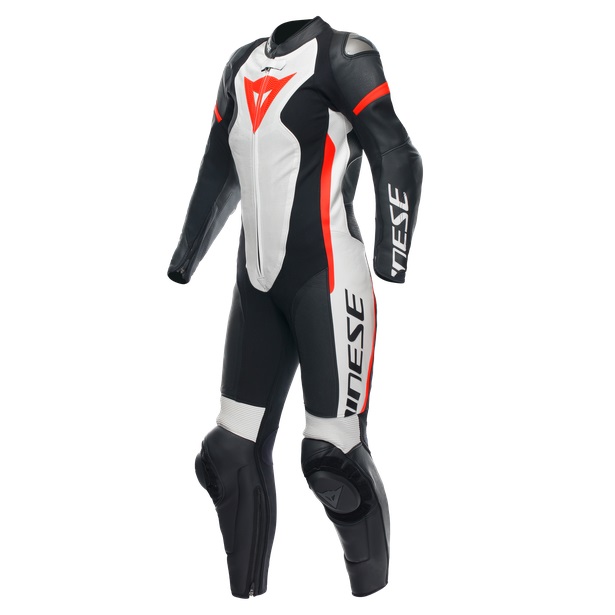 Dainese Skinnställ Grobnik Ventilerat Raceställ Svart/Vit/Fluoröd (Dam)