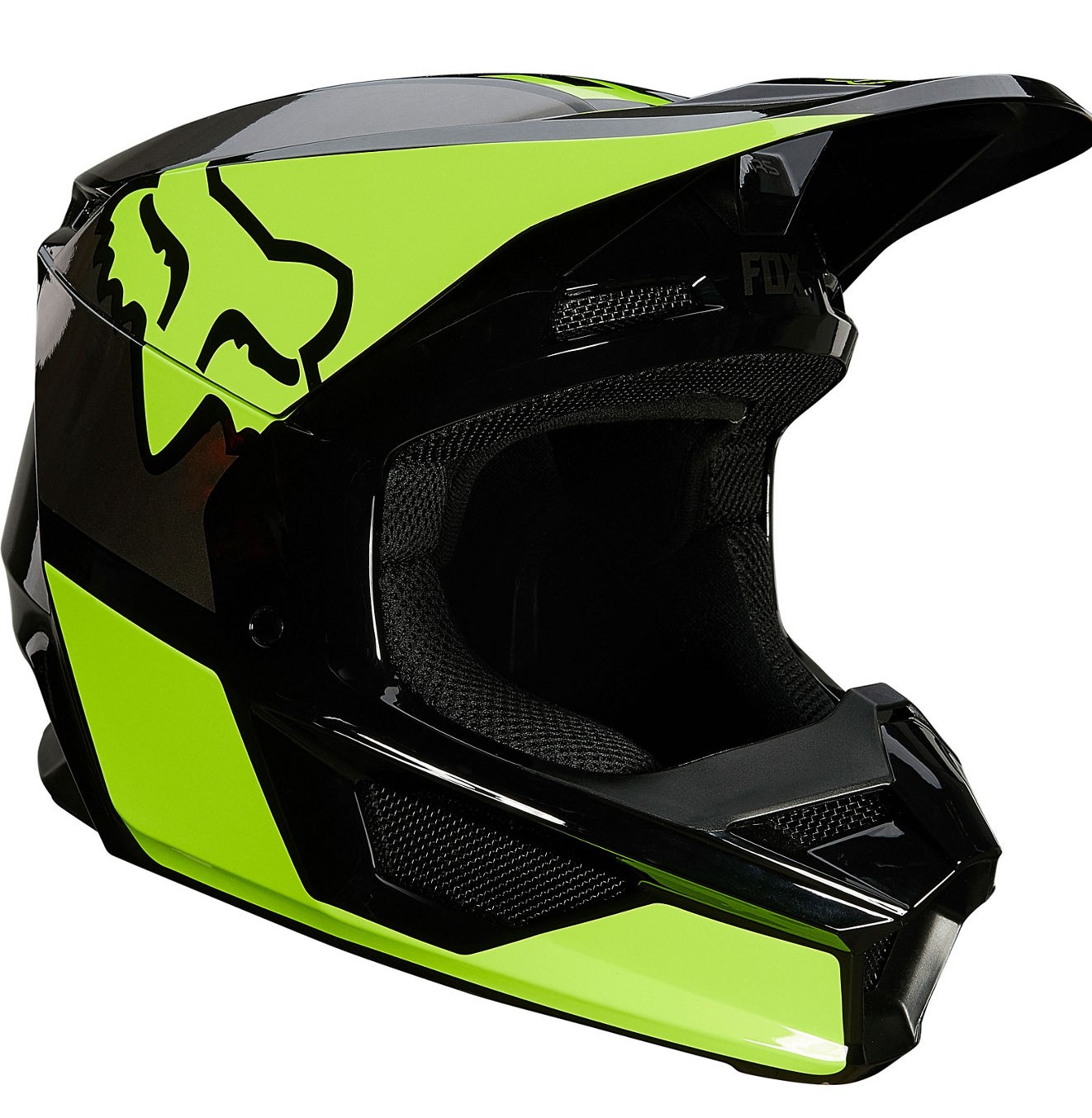 Fox Crosshjälm Junior V1 Revn Fluogul bild 2