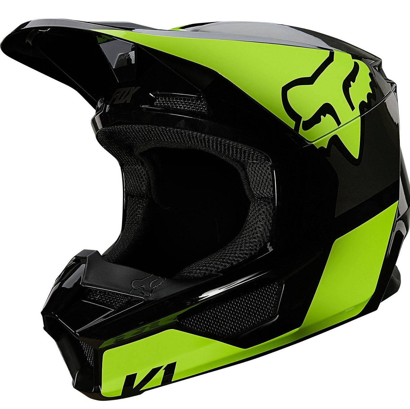 Fox Crosshjälm Junior V1 Revn Fluogul bild 3