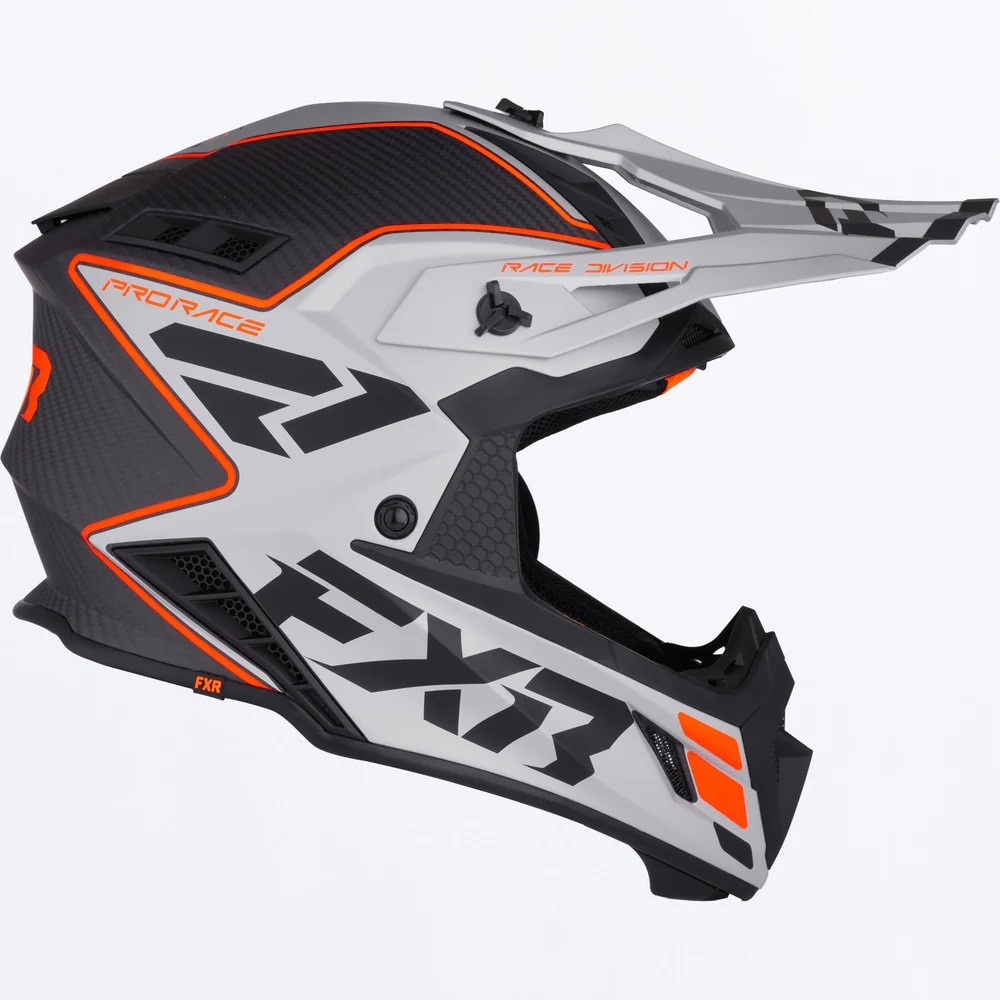 FXR Crosshjälm Helium Carbon MX Silver/Orange bild 2