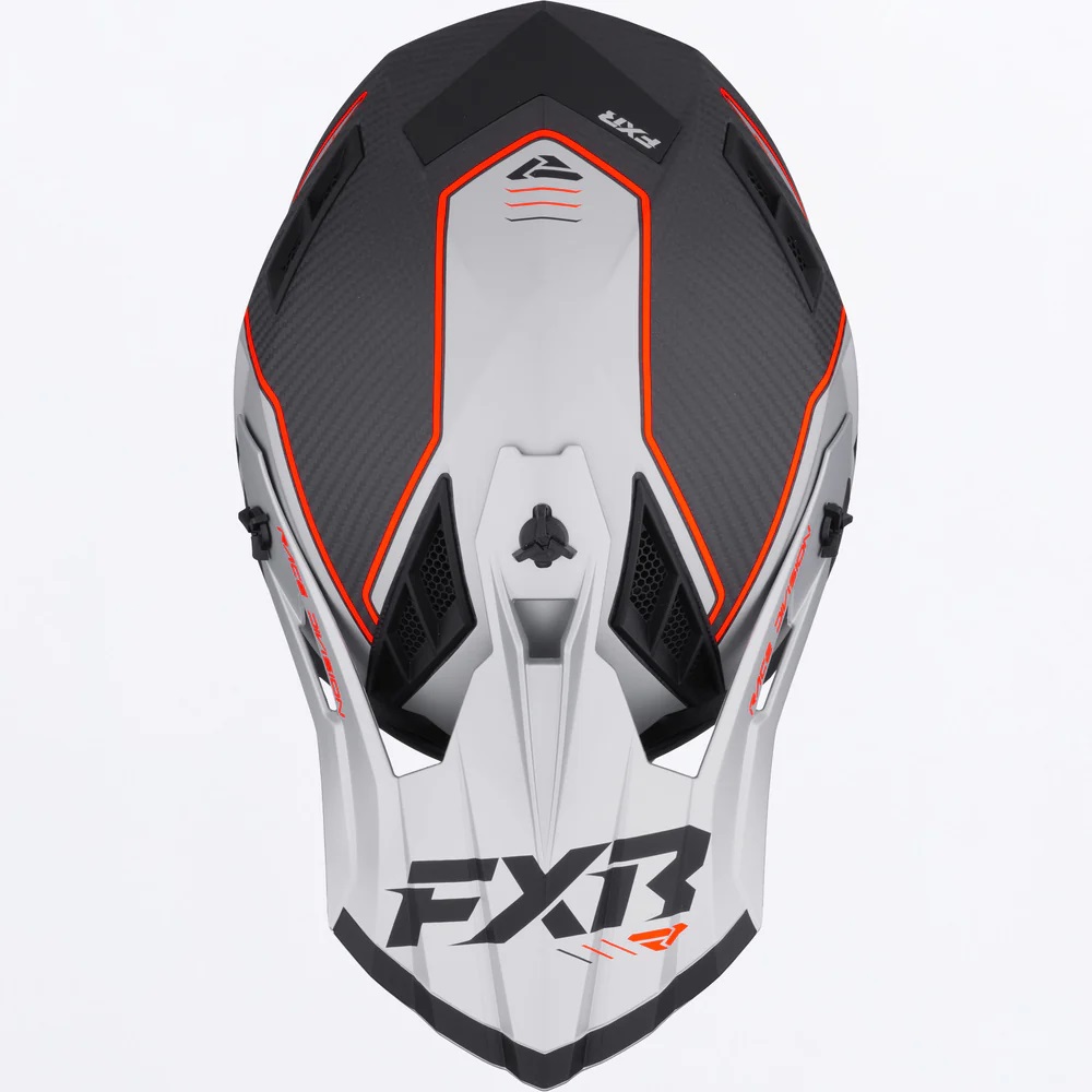 FXR Crosshjälm Helium Carbon MX Silver/Orange bild 3