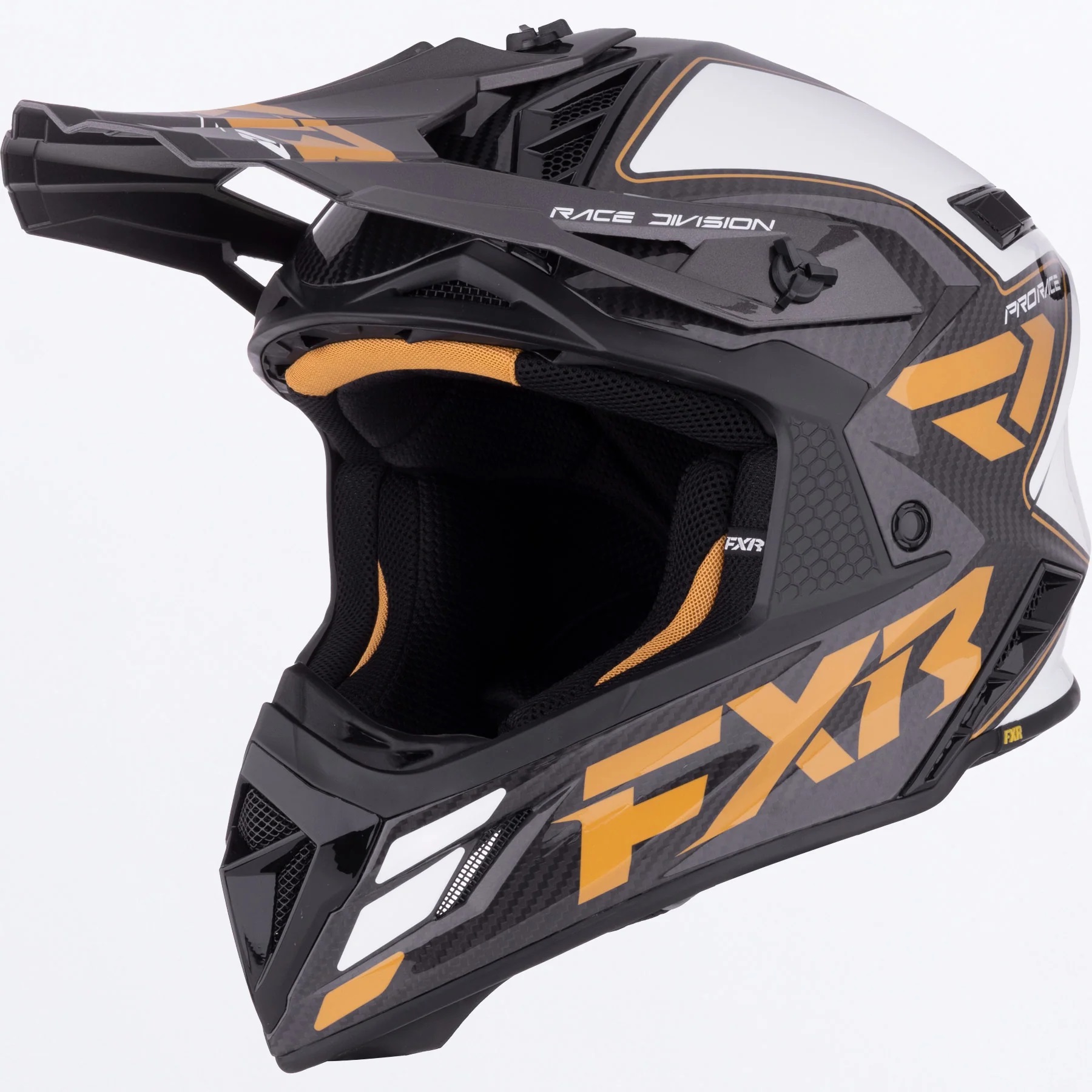 FXR Crosshjälm Helium Carbon MX Guld/Vit