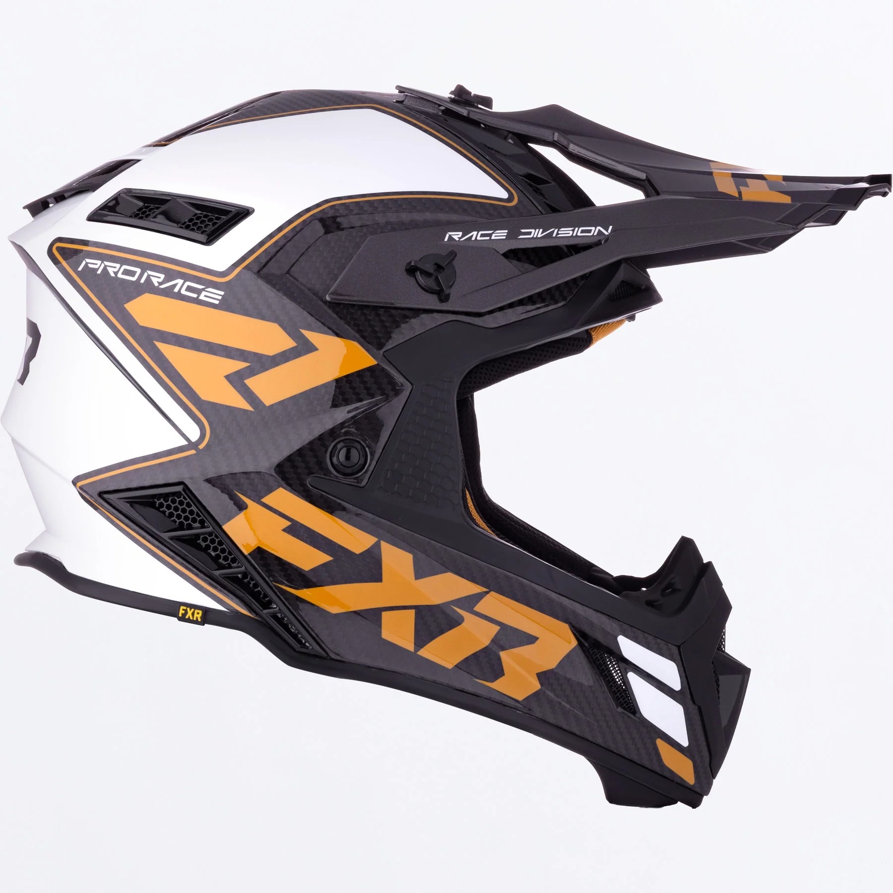 FXR Crosshjälm Helium Carbon MX Guld/Vit bild 2