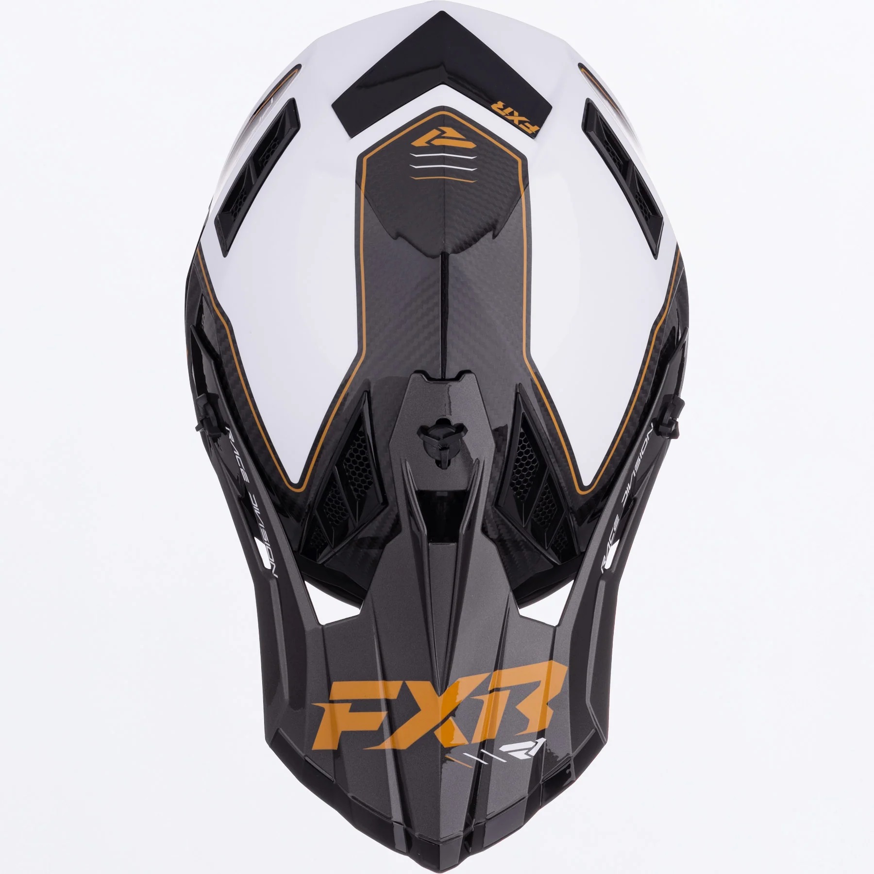 FXR Crosshjälm Helium Carbon MX Guld/Vit bild 4