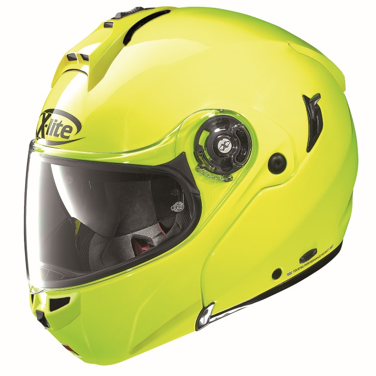 X-Lite Hjälm Öppningsbar X-1004 N-Com Fluogul