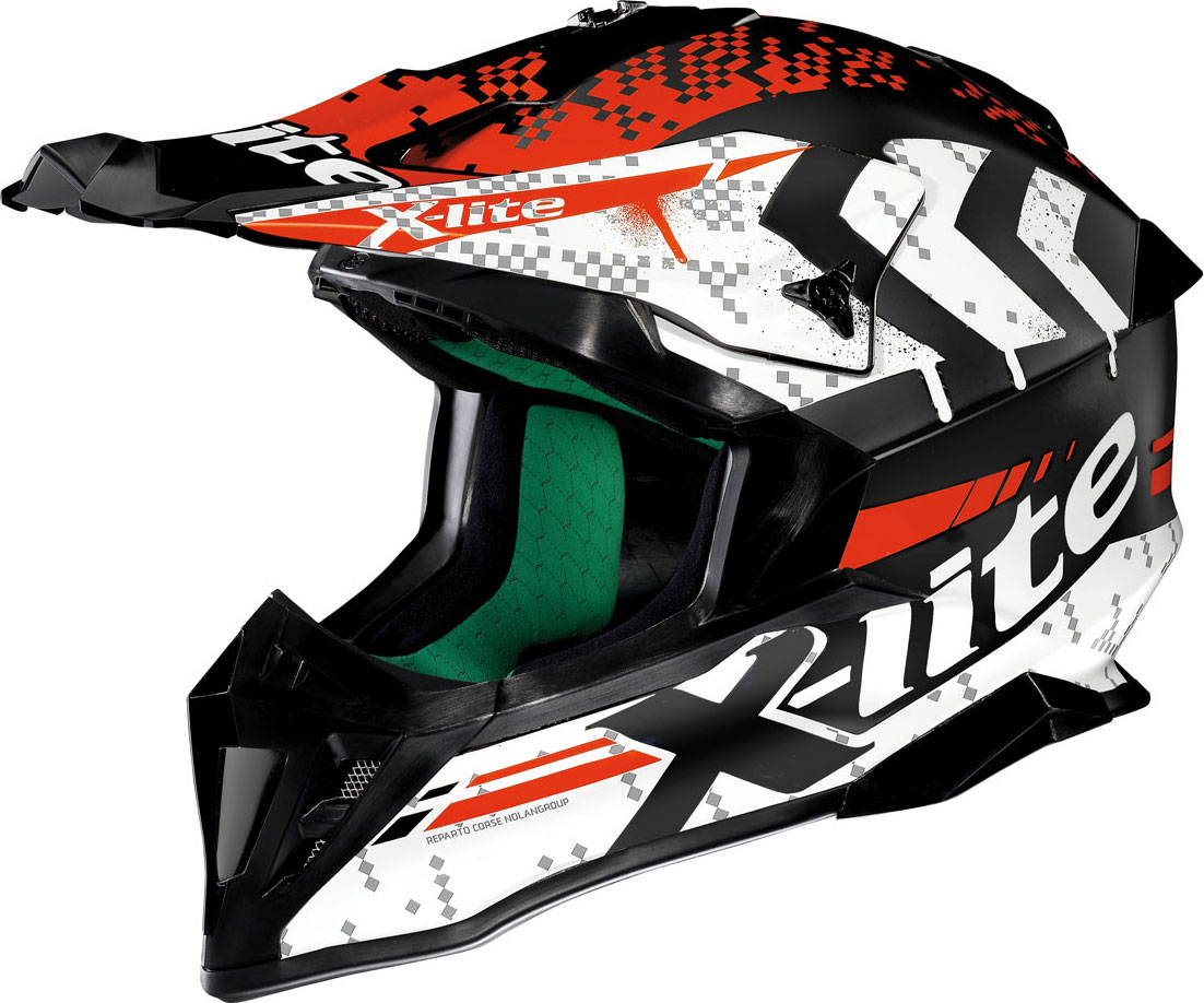 X-Lite Crosshjälm X-502 Nac-Nac Mattsvart/Röd/Vit