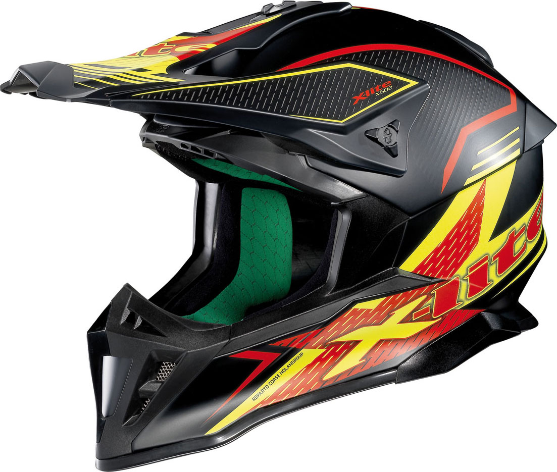 X-Lite Crosshjälm X-502 Backflip Mattsvart/Gul/Röd